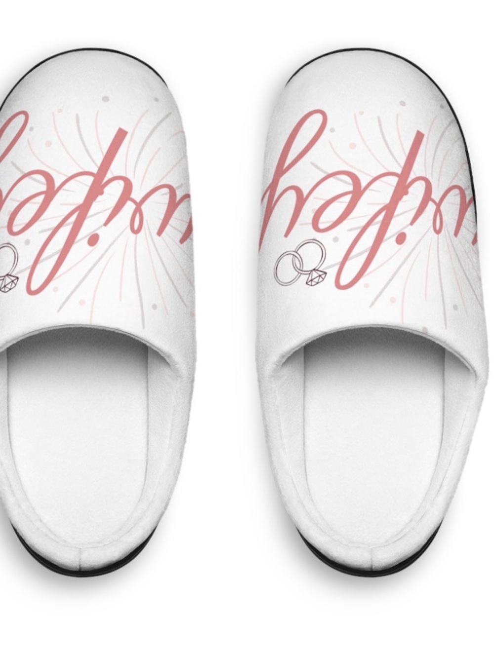Bridal White & Blush 'Wifey’ Comfort Slippers